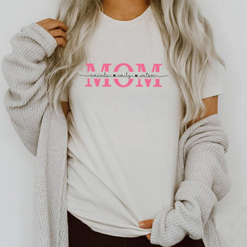 Personalized Mom T-shirt with Custom Name for Sweet Mom