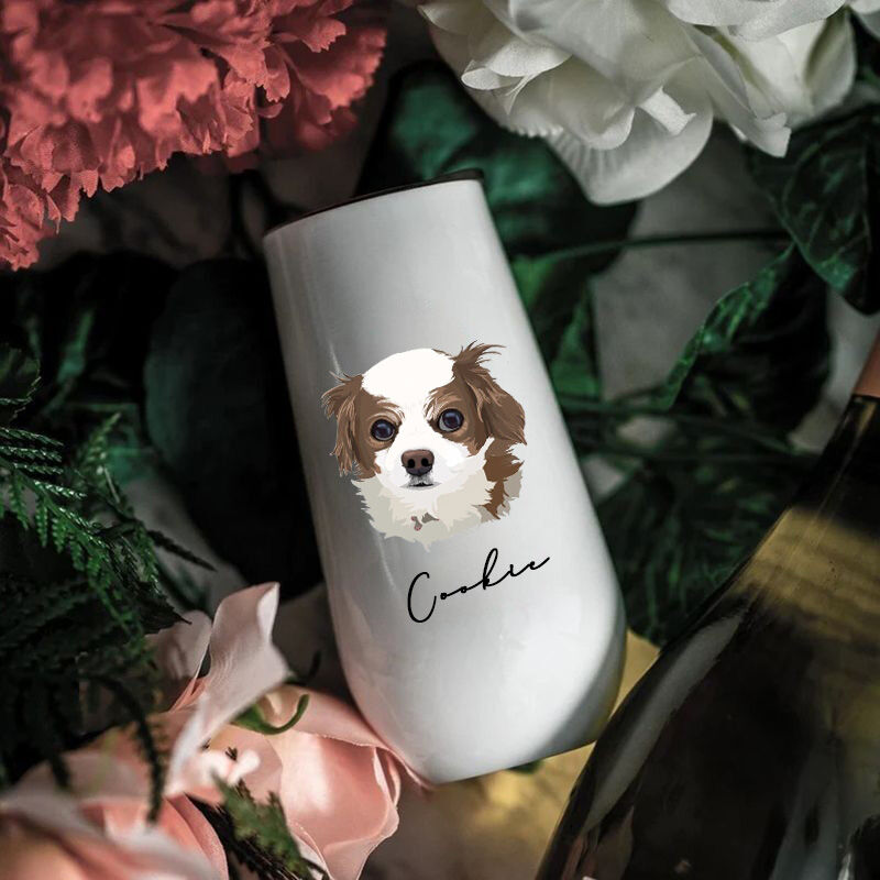 Custom Picture Tumbler Cup with Personalized Name Cute Present for Pet Lover
