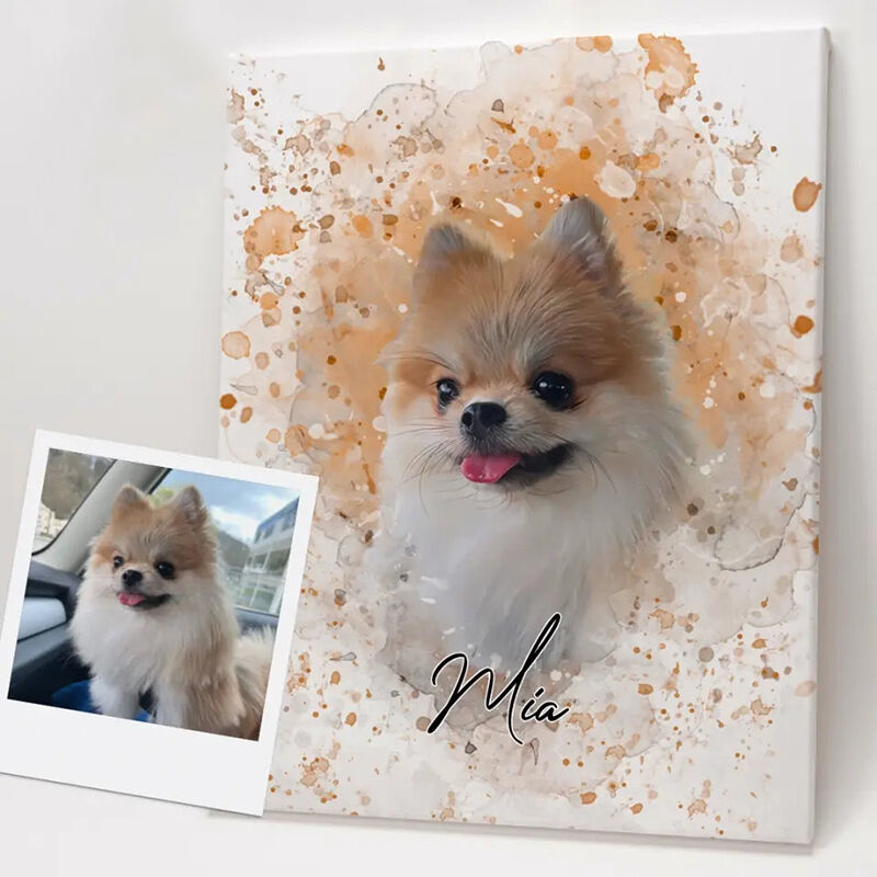 Personalized Picture Canvas Wall Art Cute Present for Pet Lovers