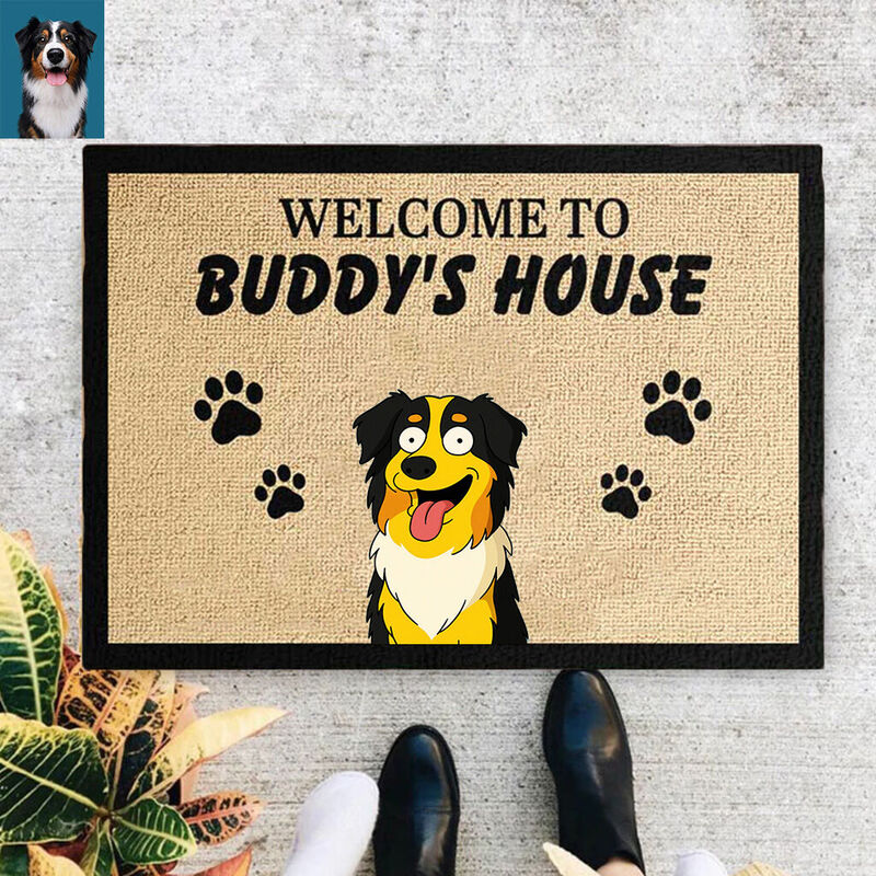 Tapis de sol personnalisé de style cartoon Cadeau amusant pour les animaux domestiques