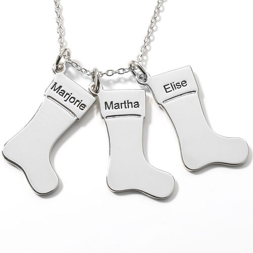 "Christmas Socks" Personalized Name Necklace
