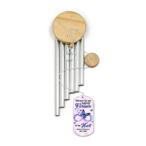 "Always On My Mind Forever In My Heart" Double-sided Custom Wind Chime