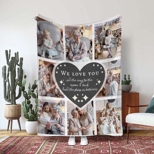 Personalized 8 Photos Collage Blanket Gift