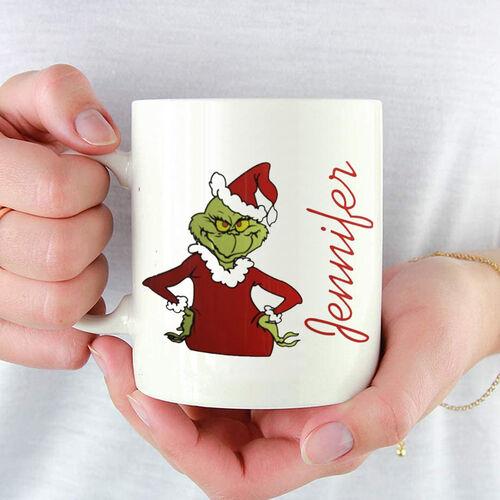 Personalized Cartoon Green Monster Custom Name Mug