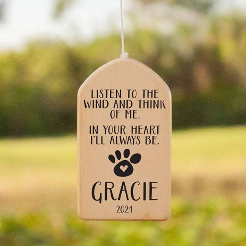 "In Your Heart I'll Always Be" Personalized Custom Pet Wind Chime