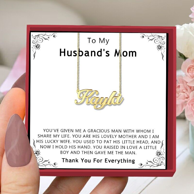 Personalized Name Necklace Gift for Mom "Thank You for Everything"