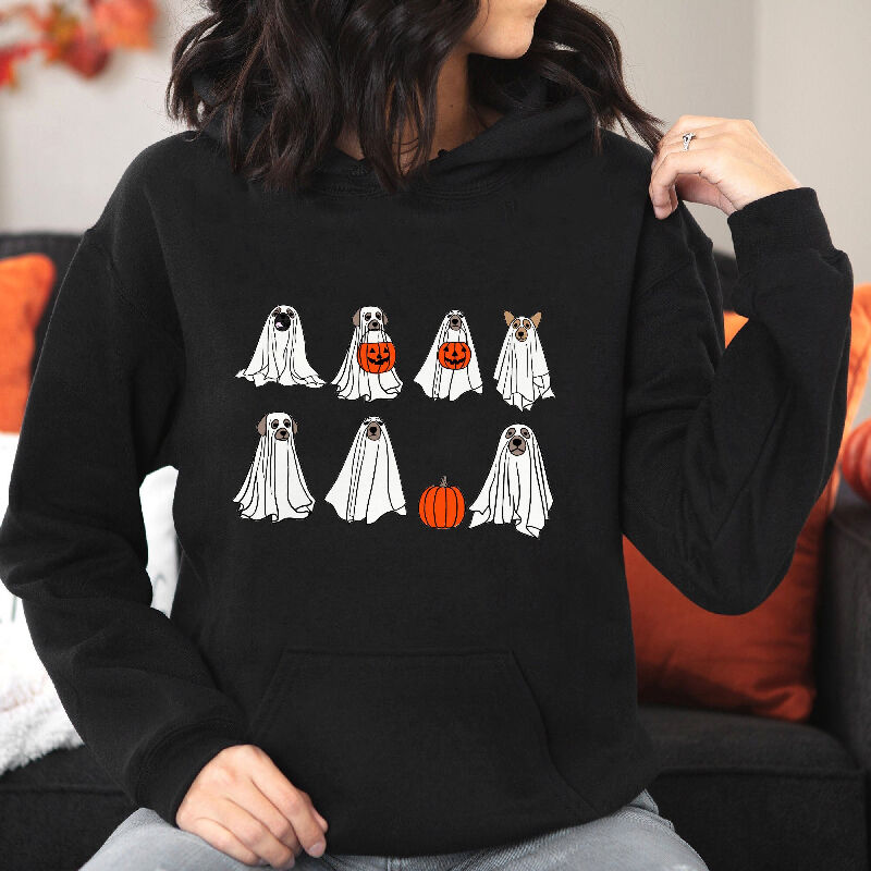 Ghostly Dressed Dog Pattern Special Hoodie Best Halloween Gift for Pet Lover