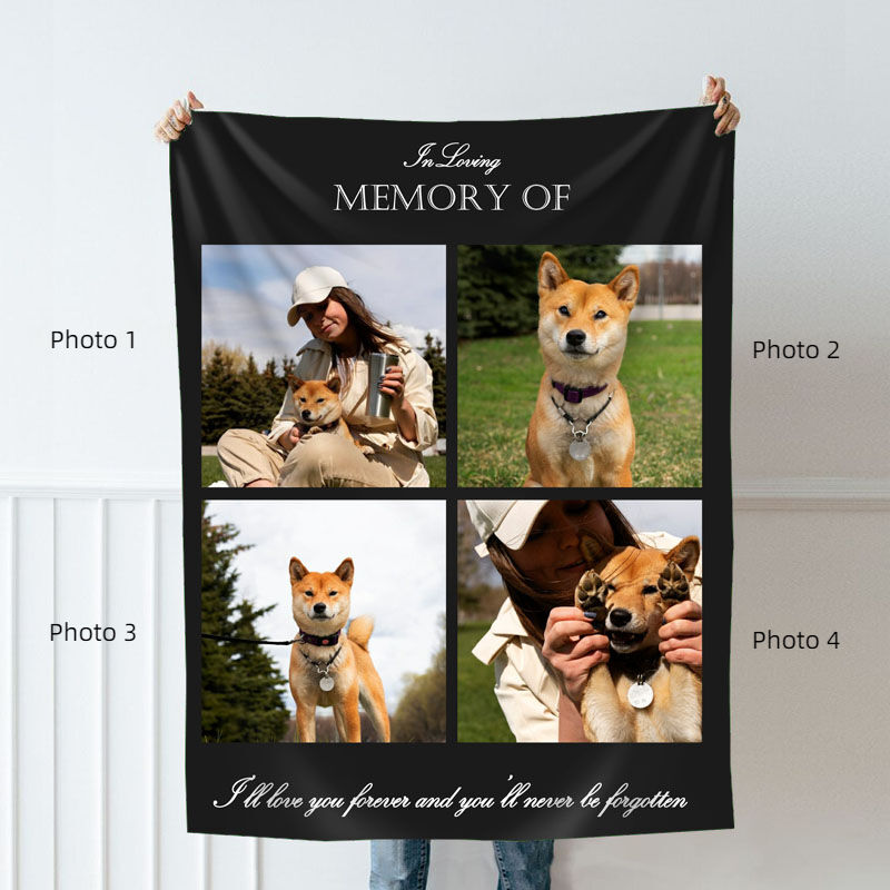 Personalized Picture Blanket Warm Design Style Best Gift for Pet Lover "In Loving Memory“