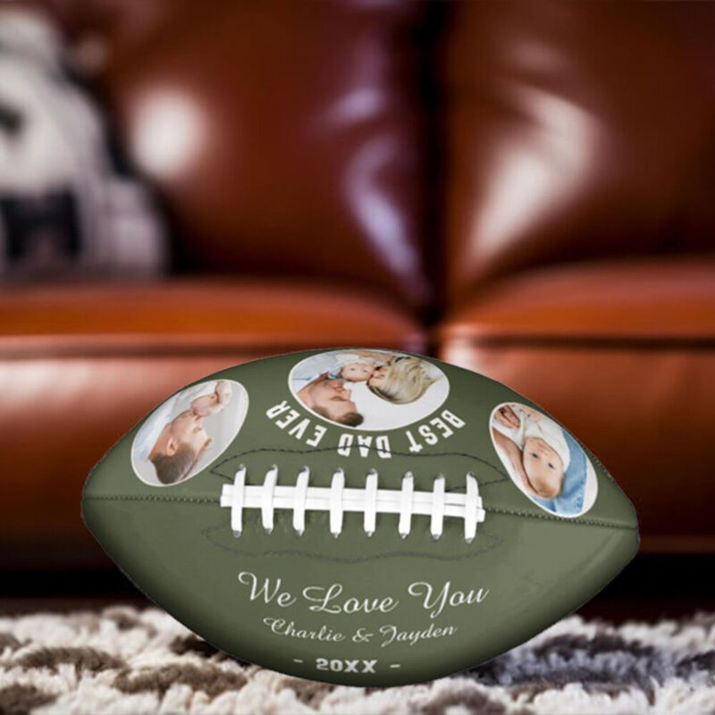 Balón de fútbol personalizado "El mejor papá del mundo" con fotos como regalo del Día del Padre para papá