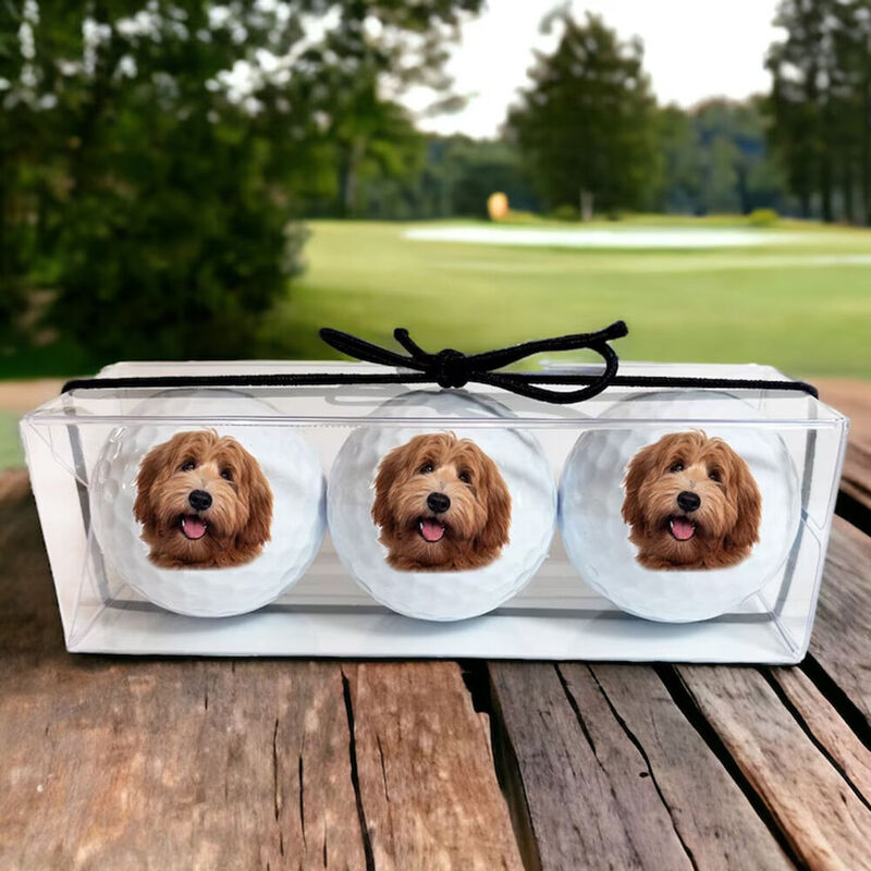 Gepersonaliseerd golfballen set van 3 Aangepast huisdier foto tafelversieringen cadeau voor huisdierliefhebbers