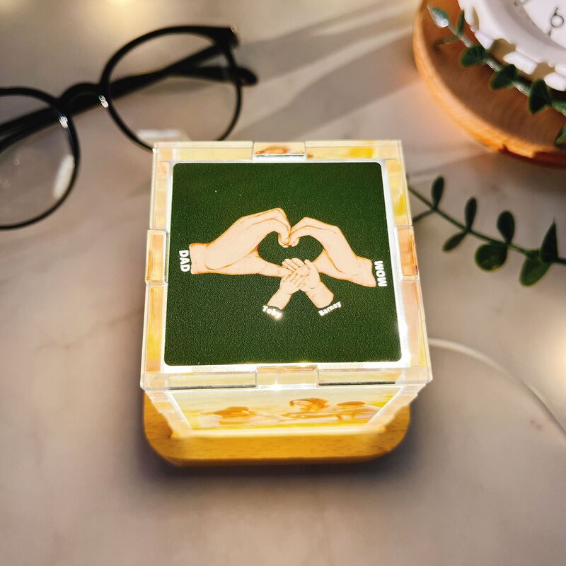 Personalisierte Foto-Acryl Magic Cube Light mit individuellem Namen Bestes Geschenk für Vater