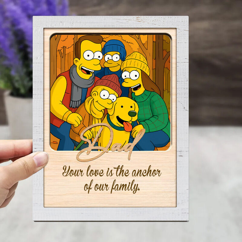 Cornice fotografica personalizzata in stile Simpsons Regalo per la festa del papà