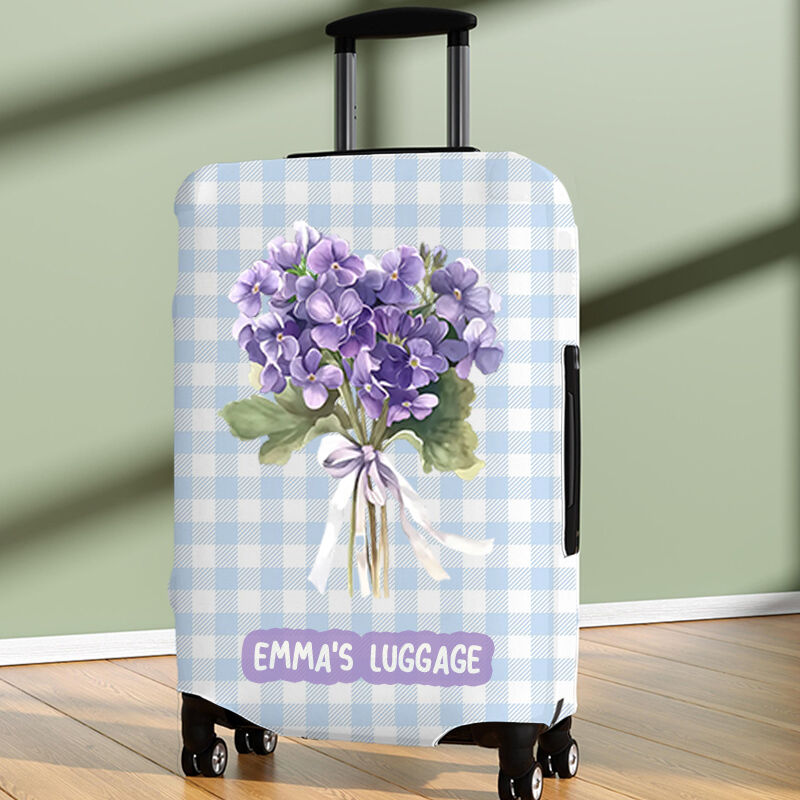 Personalized Luggage Cover Custom Birthday Flower Gift for Birthday