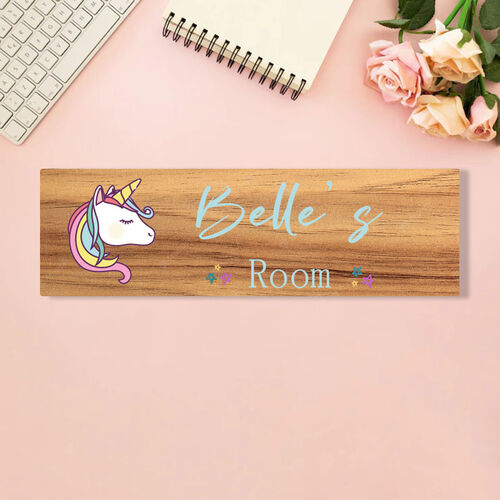 Personalized Unicorn Name Wooden Plaque Birthday Gift for Cute Kid