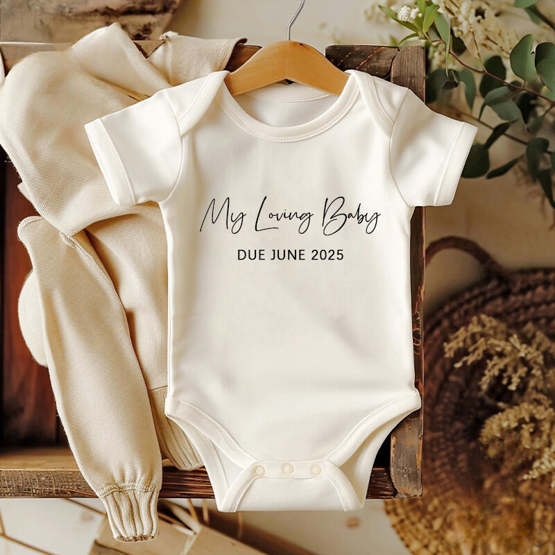 Próximamente, mono personalizado para bebé, mensaje personalizado y fecha de parto, regalo único y cálido para baby shower y nueva mamá