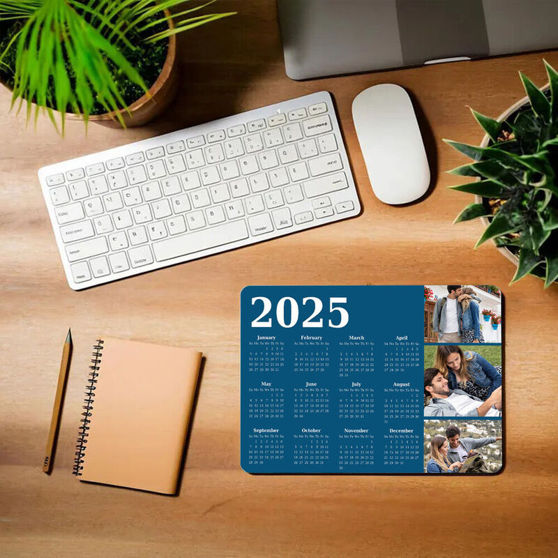 Tapis de souris calendrier personnalisé Cadeau pour la famille