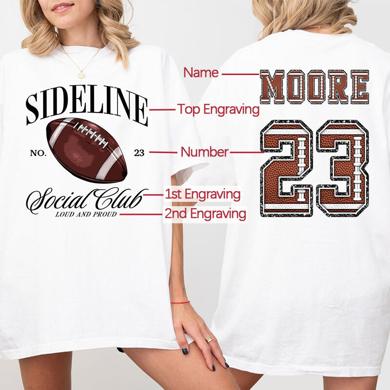 Personalized T-shirt Football Social Club Loud and Proud with Custom Message Gift for Football Lovers