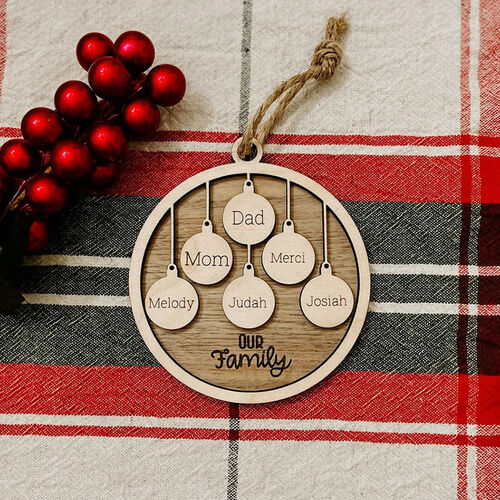 Personalized Family Name Bow Christmas Ornament