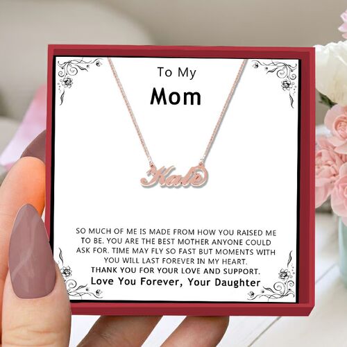 Personalized Name Necklace Gift for Mom "Thank You for Your Love And Support"