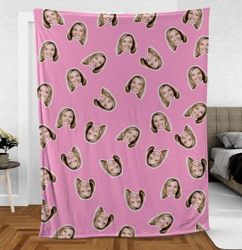 Personalized Face Photo Blanket Funny Gift for Girlfriend