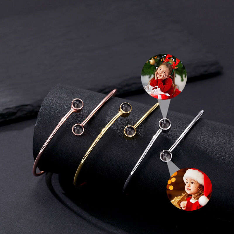 Personalized Projection Picture Bracelet Customized With Two Photos Simple Valentine's Day Gift