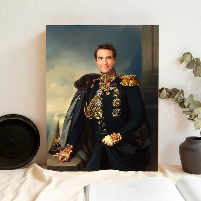 "The General" Personalized Portrait Vintage Royal Portrait Add Head Photo