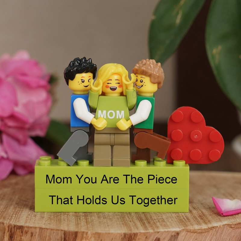 Minifigure personalizzata con accessori e animali riscalda il regalo per la festa della mamma