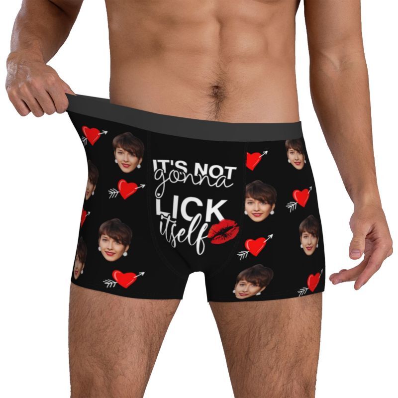 Personalized Photo Men's Underwear Boxer Briefs with Romantic Gift for Husband