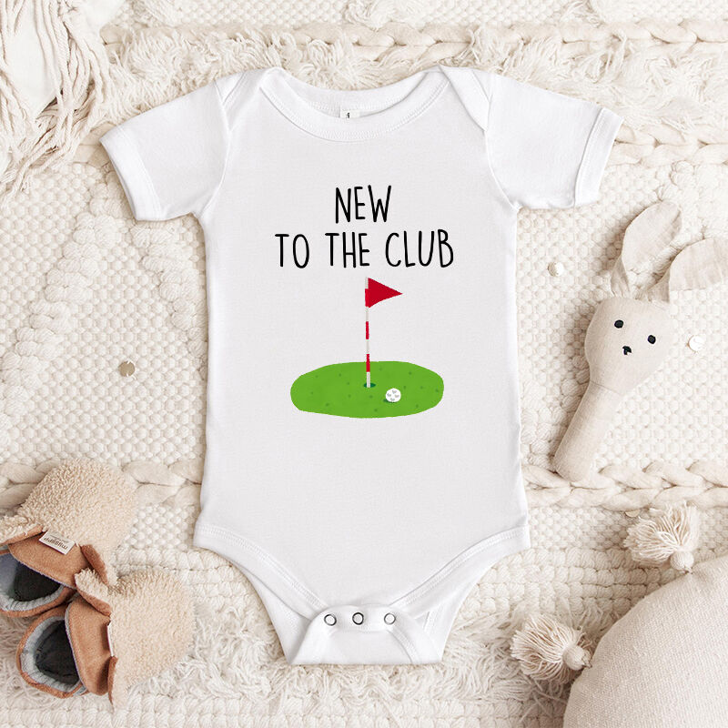 Gepersonaliseerde Baby Onesie New To The Club Golf Design Creatief Baby Shower Cadeau voor Golfliefhebbers