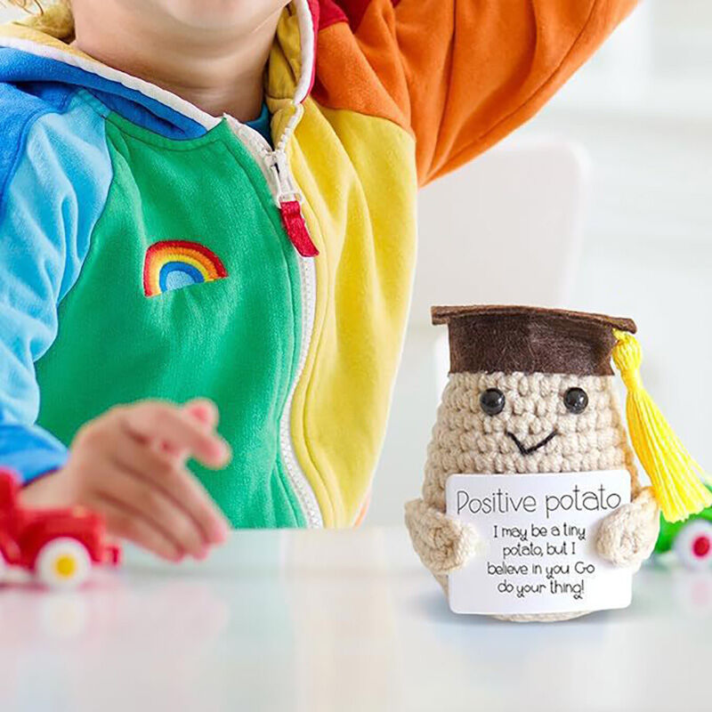 Handmade Crochet Potato Positive Doll with Doctor Hat Best Gift for Graduation