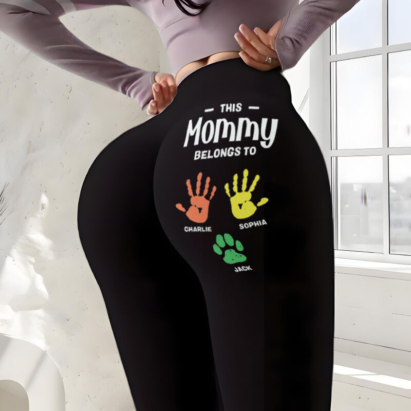 Personalisierte Leggings Individuelles Bunte Hände Design Witziges Muttertagsgeschenk