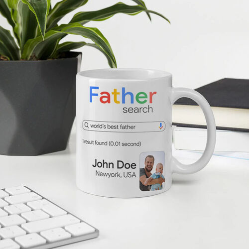 Tazza personalizzata con foto Regalo unico per il miglior papà del mondo "Ricerca padre"