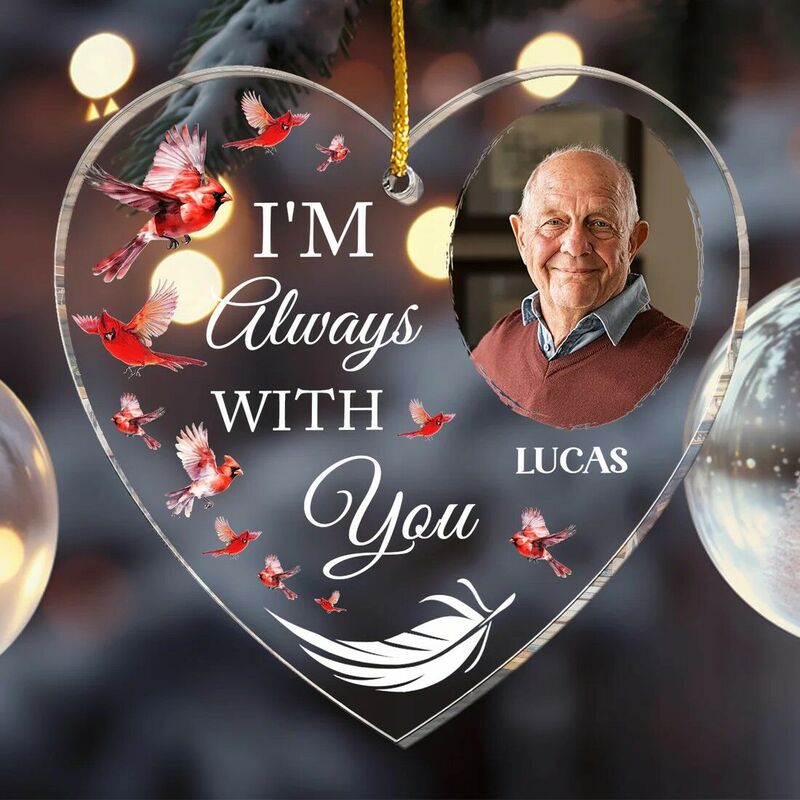 Ik ben altijd bij je Gepersonaliseerd acryl foto ornament