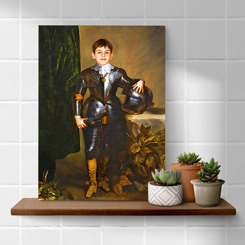 Customized Head Photo Personalized Royal Portrait The Young Knight