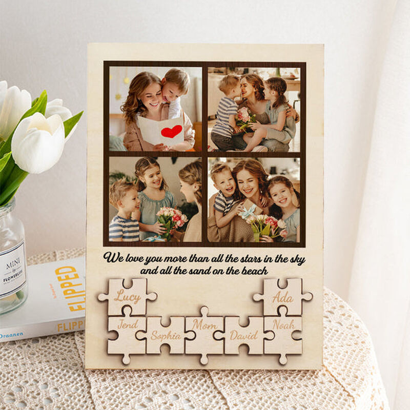 Personalized Photo Frame With Name Puzzle Mother's Day Gift