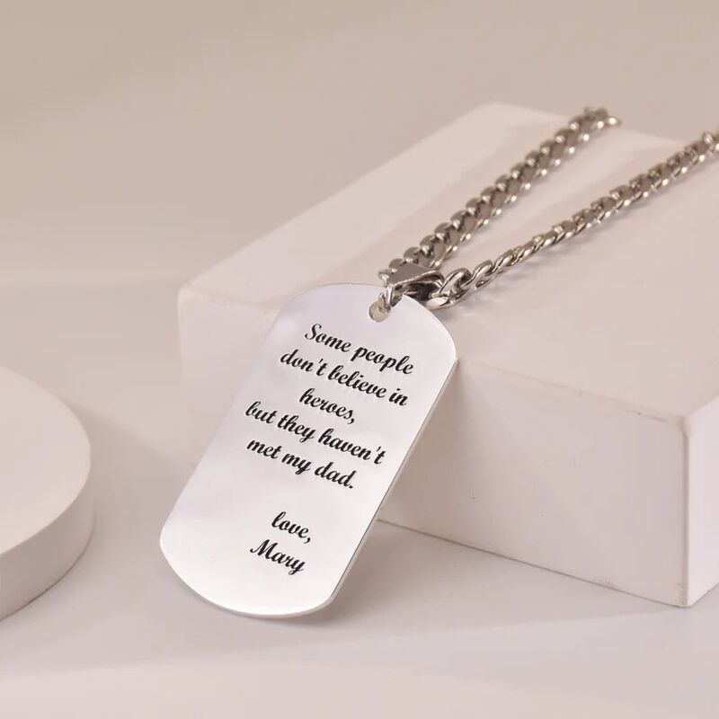 Personalized Dog Tag Necklace Customized Photo Fingerprint Photo Memorial Gift