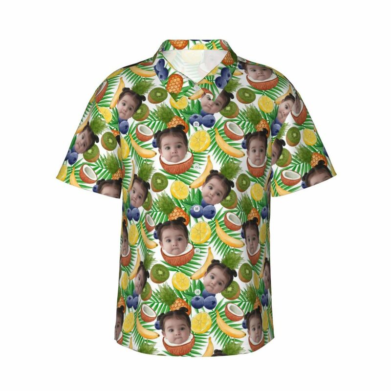 Camicia hawaiana personalizzata con stampa frutta per bambini a manica corta Regalo per papà