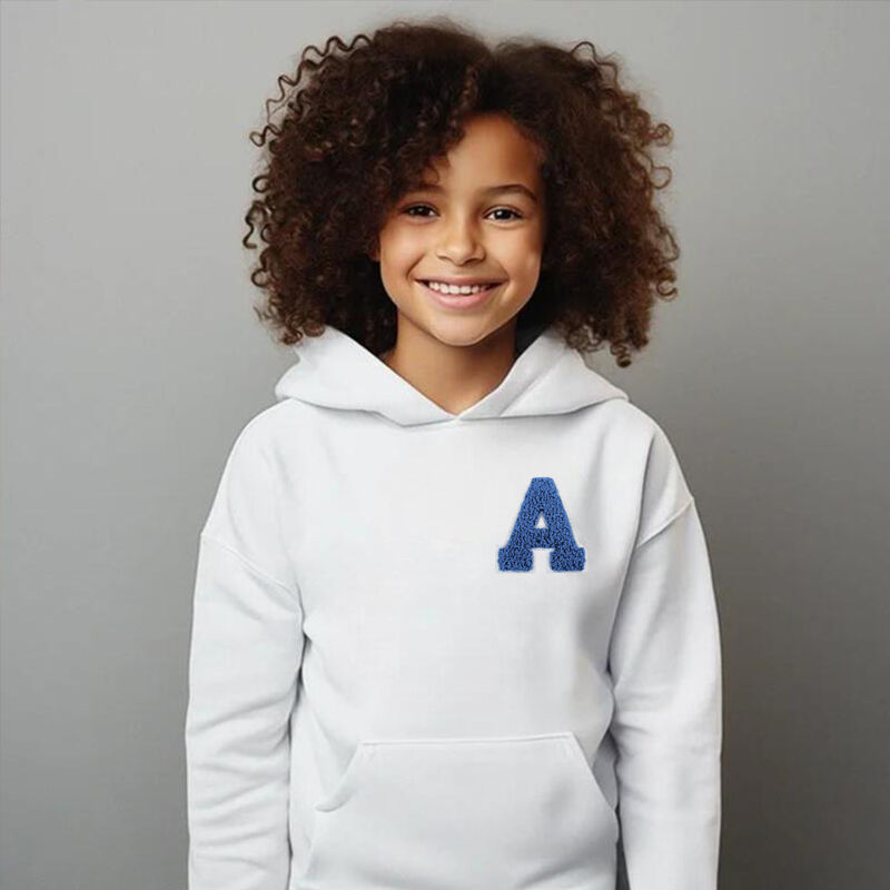 Personalized Children Hoodie Custom Initials Simple Gift For Kids