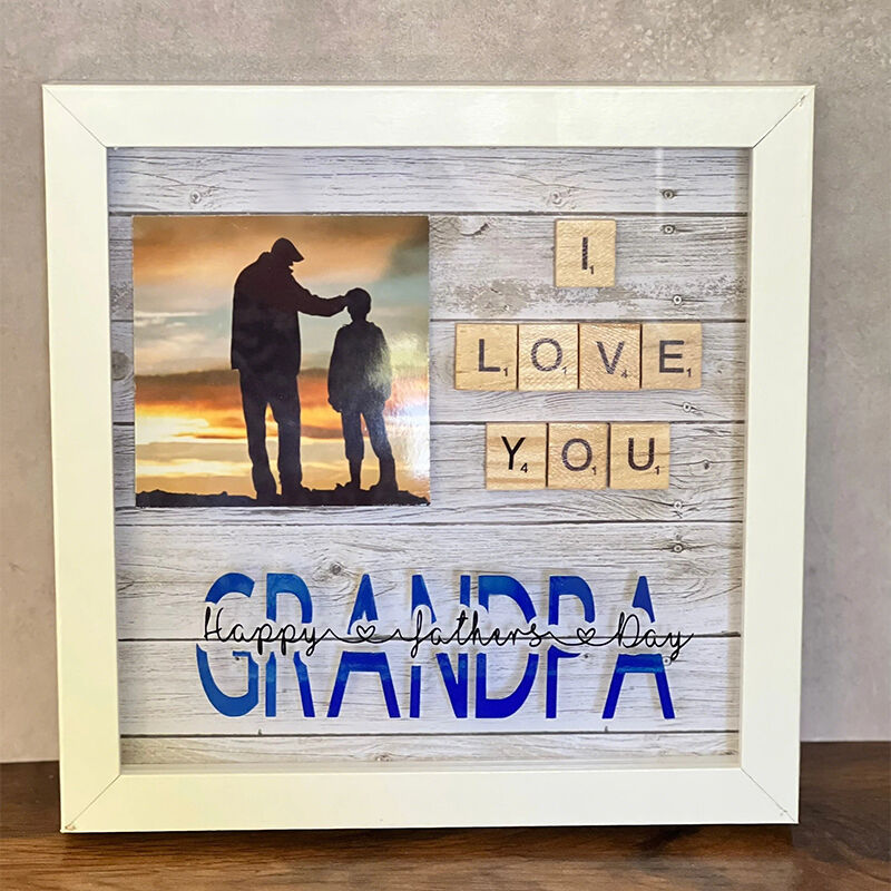 Personalized Frame Custom Photo and Name I Love You Puzzle Sign Design Attractive Father's Day Gift