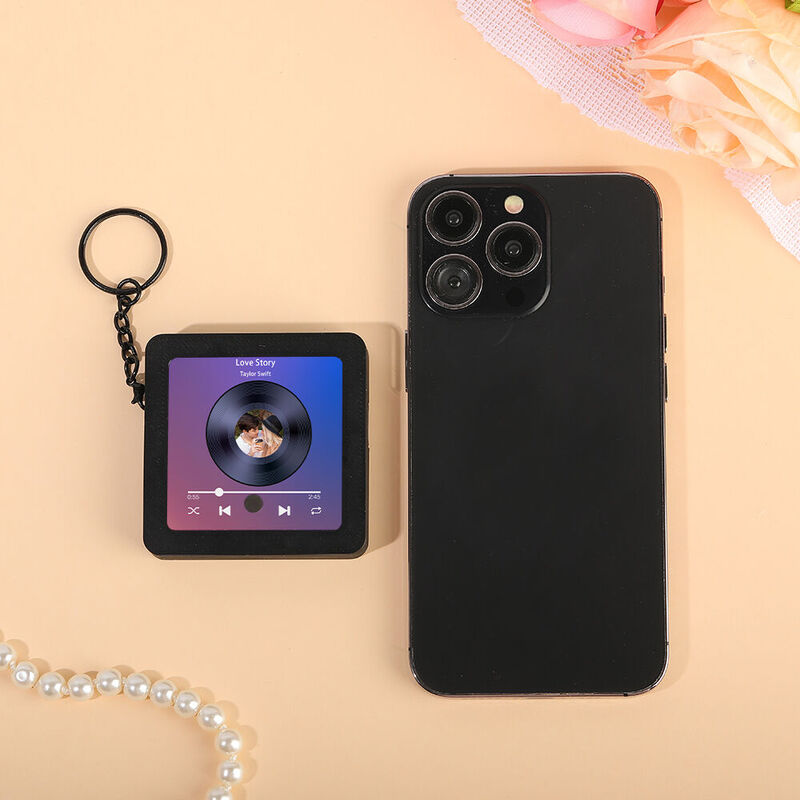 Immagine personalizzata Portachiavi Scatola musicale Bellissimo regalo per il tuo amore