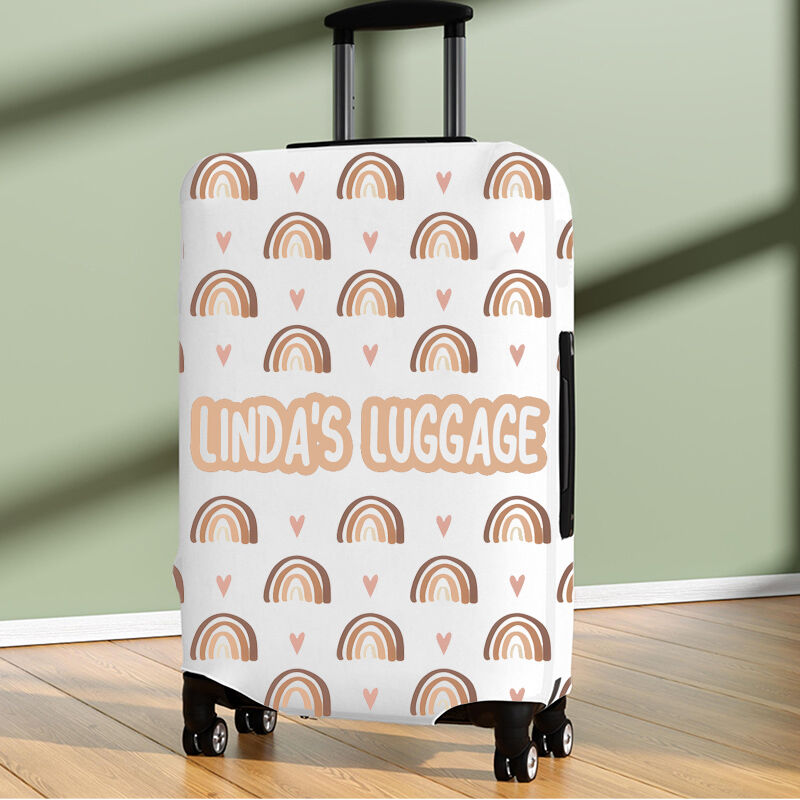 Personalized Luggage Cover with Rainbow Pattern Gift for Travel Lovers