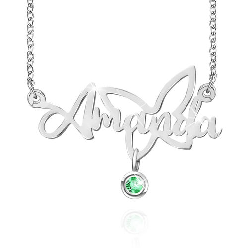 "I Am Yours" Personalized Name Necklace With Birthstone