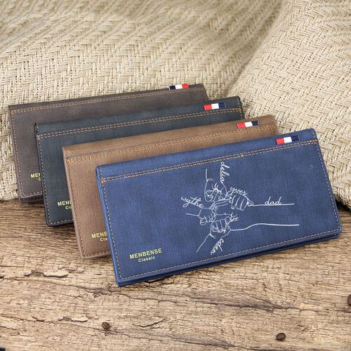 Personalized Long Wallets for Men Custom Name and Holding Hands Graphic Photo for Him