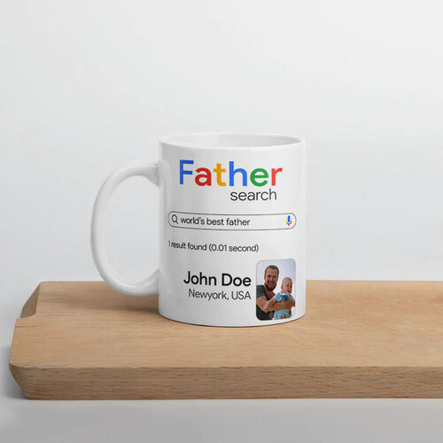 Personalized Photo Mug Unique Gift for World's Best Dad "Father Search"