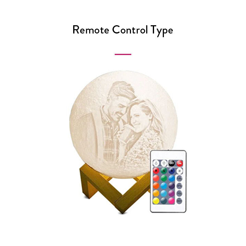 Remote Control 16 Colors-Photo Moon Lamp,Custom 3D Photo Light