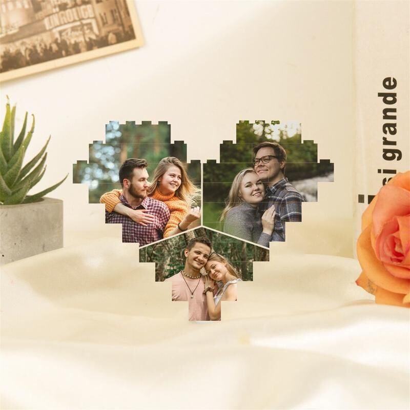 Briques de Construction Personnalisé avec Votre Propre Image Blocs Puzzle Photo Personnalisé en Forme Coeur Cadeau de fête des mères