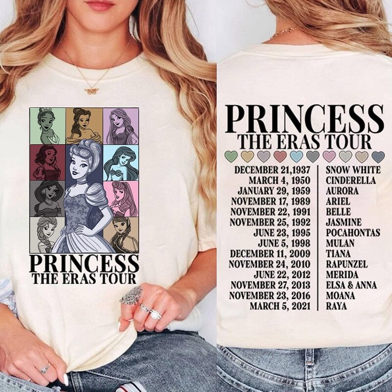 Personalized T-shirt Princess The Eras Tour with Poster and Timeline Design Gift for Her