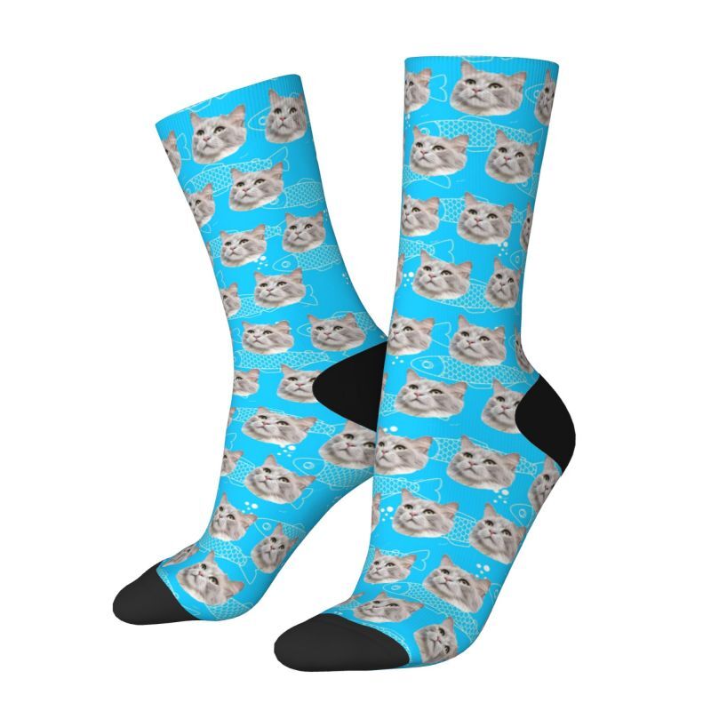 Gepersonaliseerde sokken met gezicht en kattenfoto