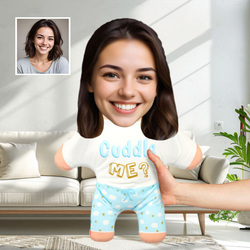 Almohada Personalizada con Foto "Abrázame" Almohada Personalizada con Rostro en 3D - Regalo Conmovedor