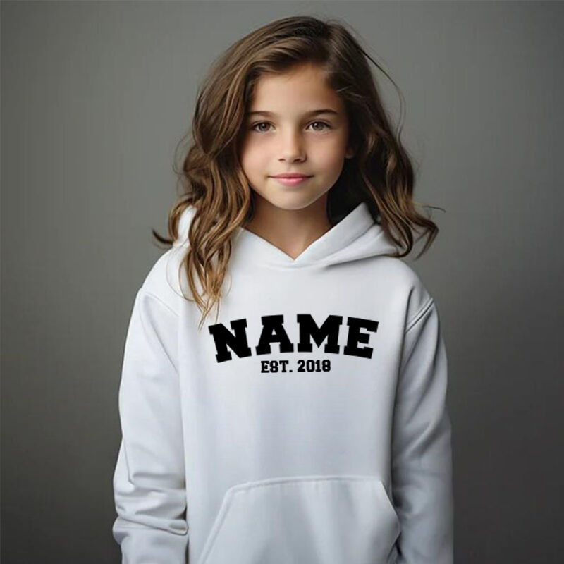 Personalized Kids Embroidered Hoodie With Custom Name Warm Gift For Children